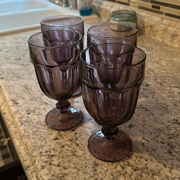 Kitchen | Set Of Four Purple Drinking Glasses | Poshmark